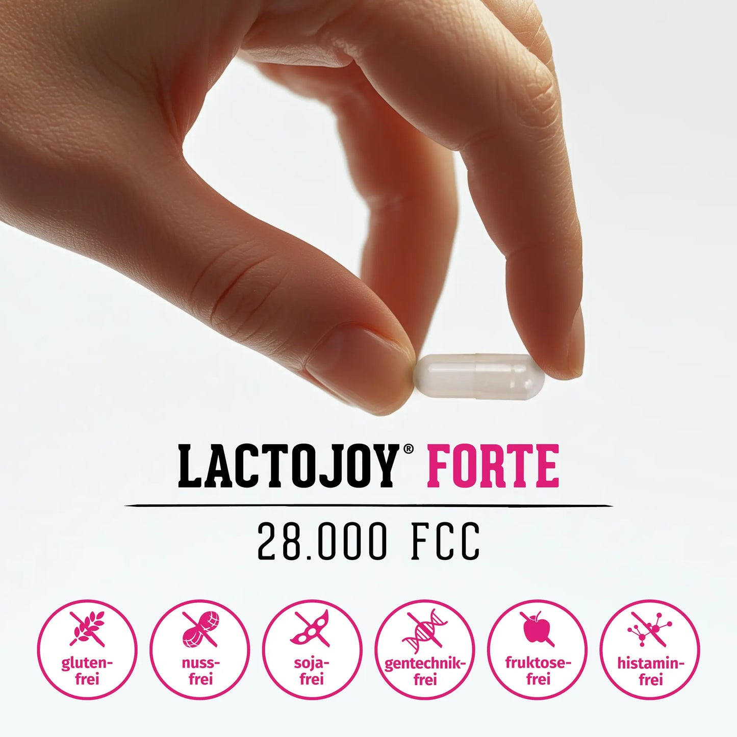 LactoJoy Forte – glutenfrei, nussfrei, sojafrei, gentechnikfrei, fruktosefrei, histaminfrei
