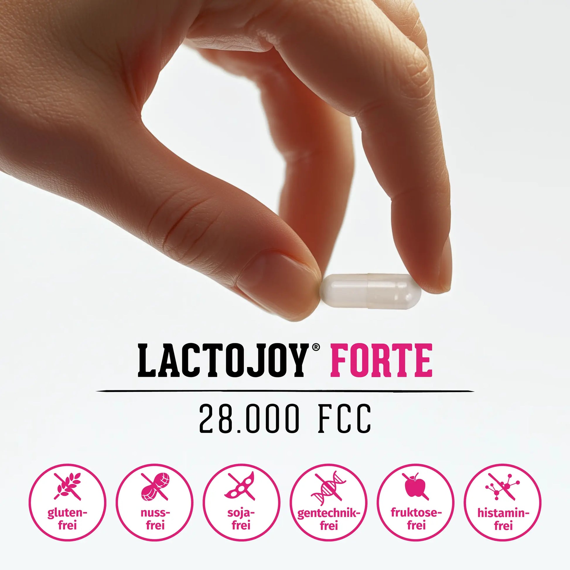LactoJoy Forte – glutenfrei, nussfrei, sojafrei, gentechnikfrei, fruktosefrei, histaminfrei